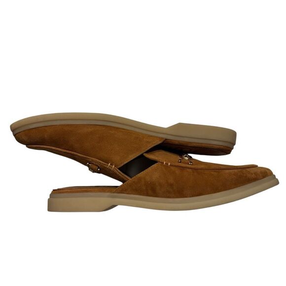 Sam Edelman Kira Bit Brown Leather Suede Mule Loafers with Gold Accent 9.5M - Picture 7 of 10